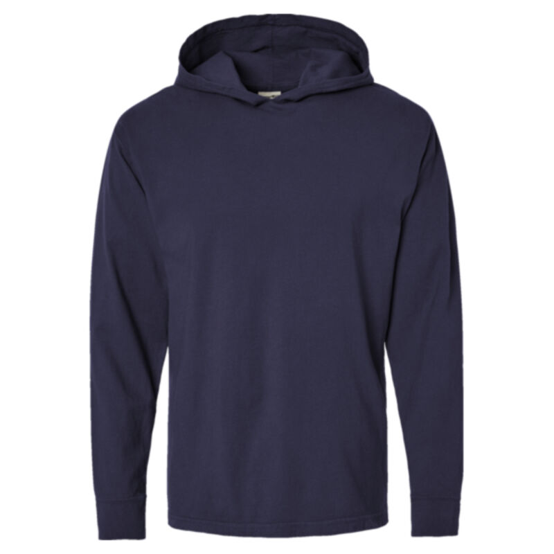 Unisex Garment-Dyed Jersey Hooded Long Sleeve T-Shirt Thumbnail