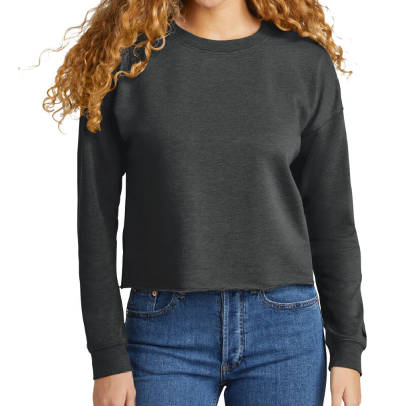 Women's Tri Blend Fleece Crop Crew Thumbnail