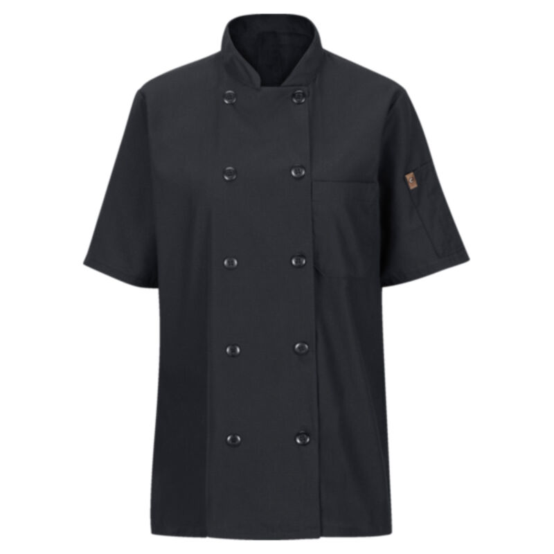 Women's Mimix™ Short Sleeve Chef Coat with OilBlok Thumbnail