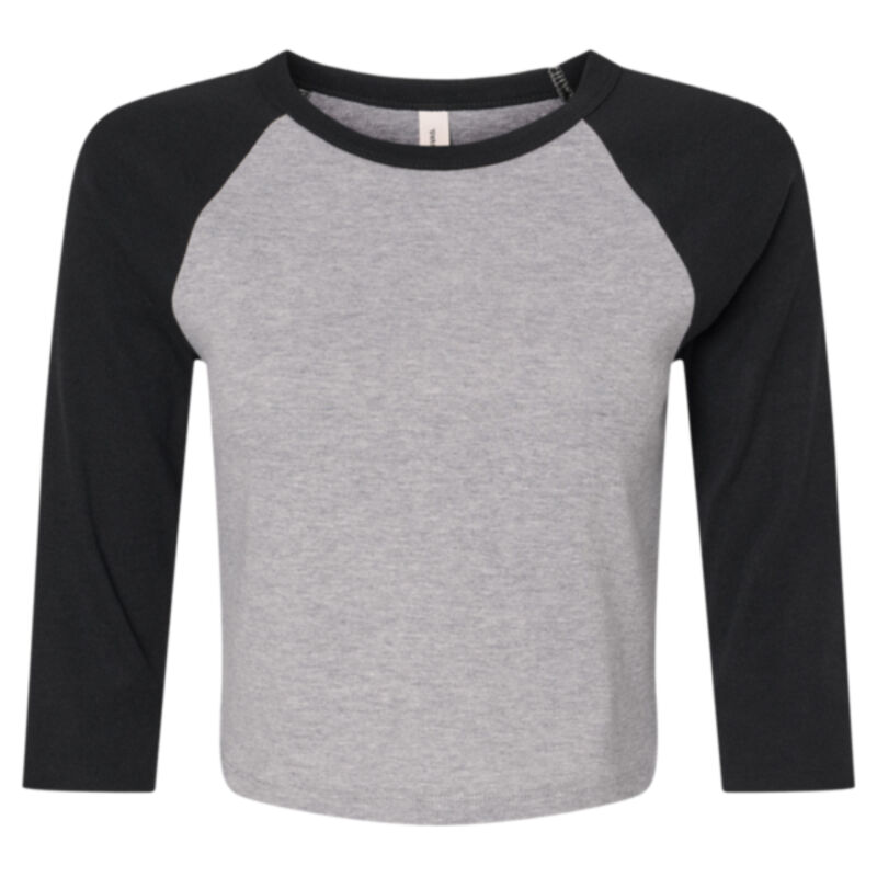Women's Micro Rib Three-Quarter Raglan Sleeve Baby Tee Thumbnail