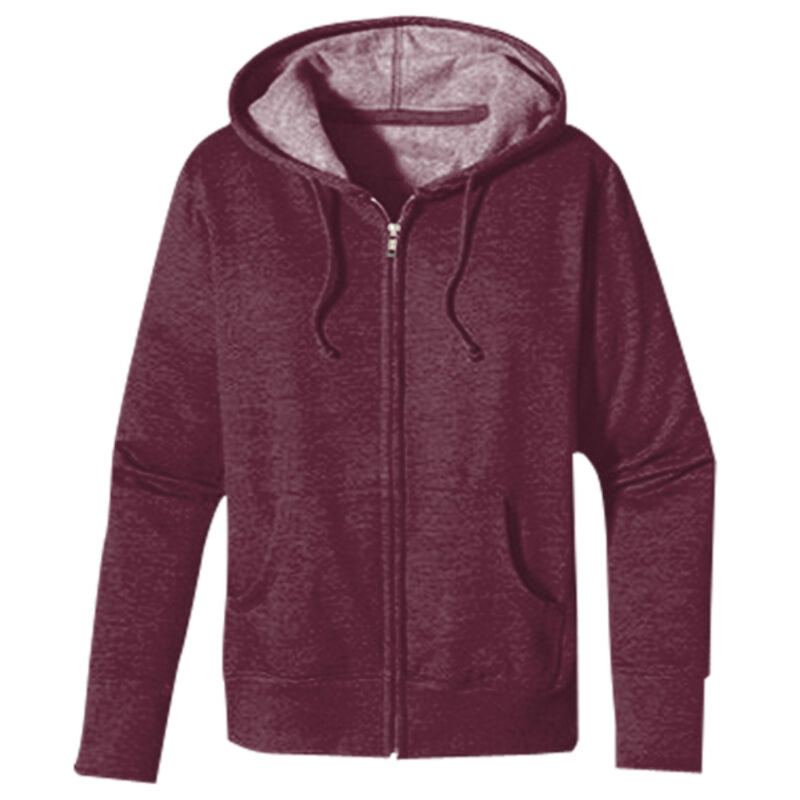 Women's Heathered Full-Zip Hooded Sweatshirt Thumbnail