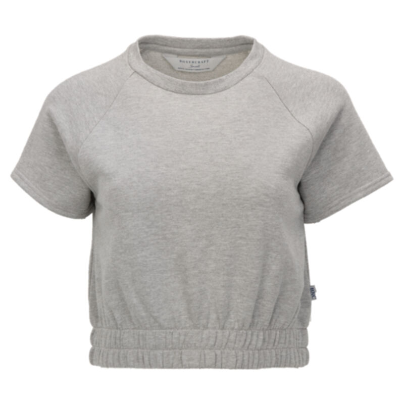 Women's French Terry Short Sleeve Cropped Crewneck Sweatshirt Thumbnail