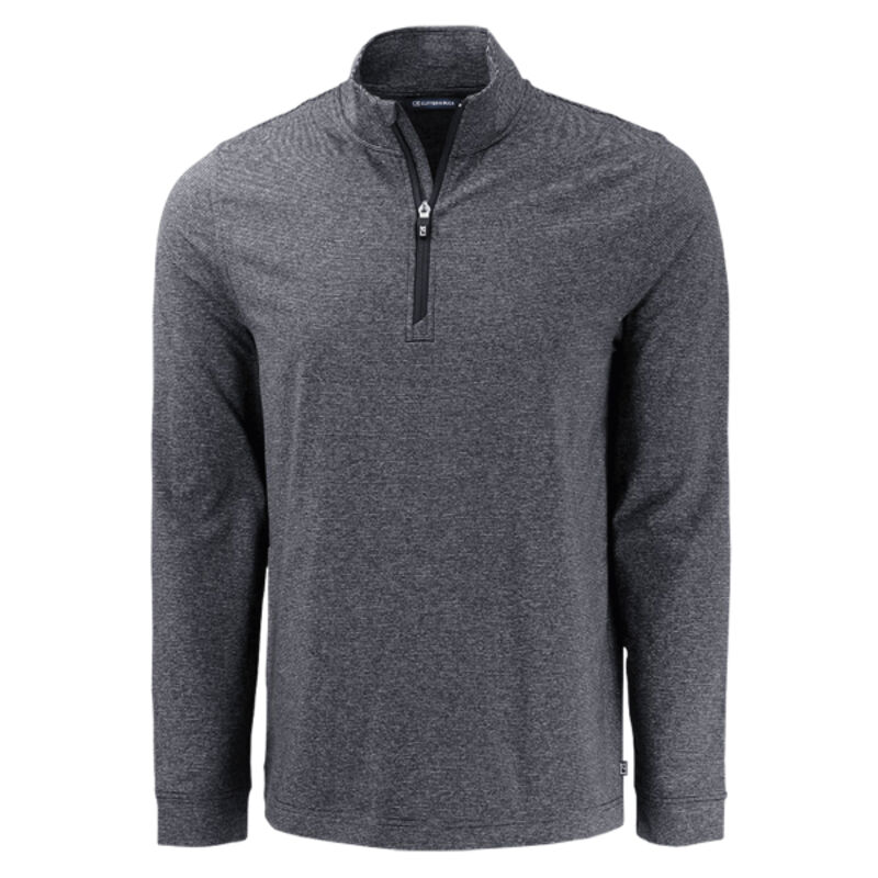 Cutter & Buck Adapt Recycled Soft Knit Stripe Mens Big & Tall Quarter Zip Pullover Thumbnail