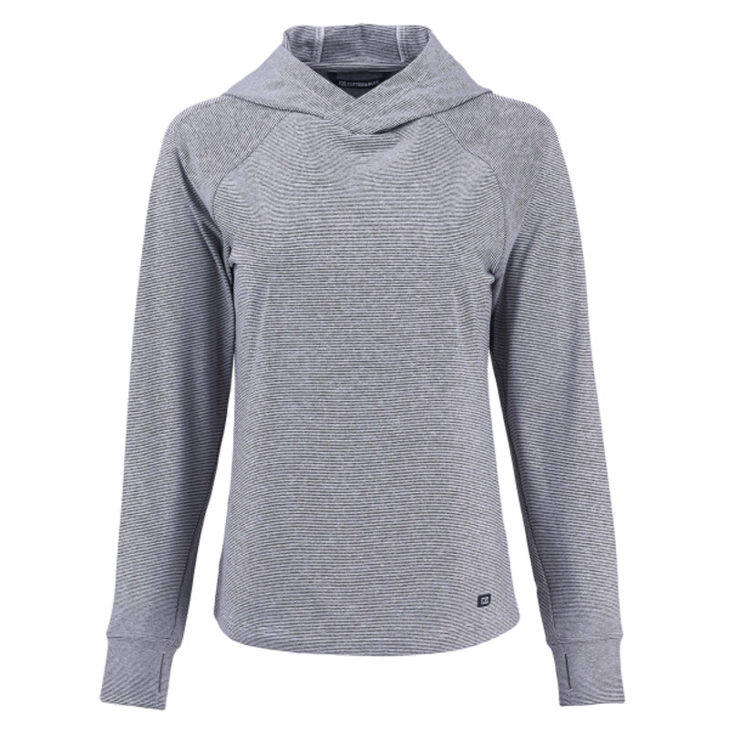 Cutter & Buck Adapt Recycled Soft Knit Stripe Womens Hooded Pullover Thumbnail