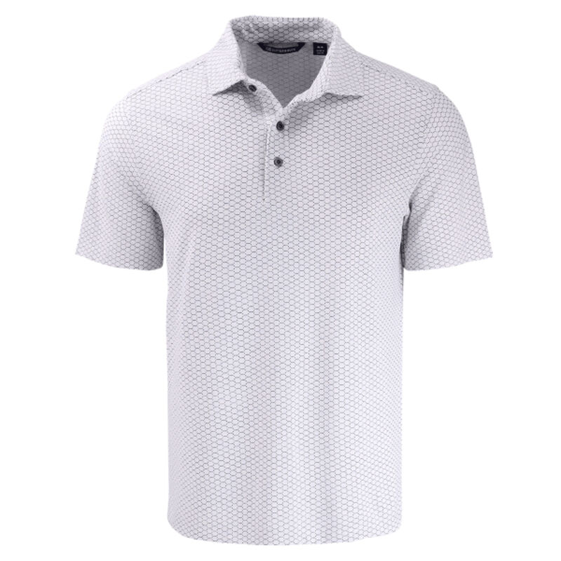 Cutter & Buck Virtue Recycled Hex Print Featherlight Pique Mens Polo Thumbnail