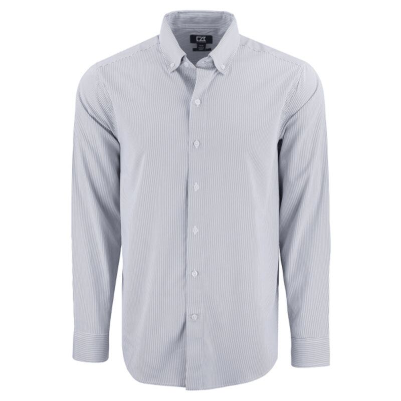 Cutter & Buck Skyline Recycled Pinstripe Mens Long Sleeve Button Down  Dress Shirt Thumbnail