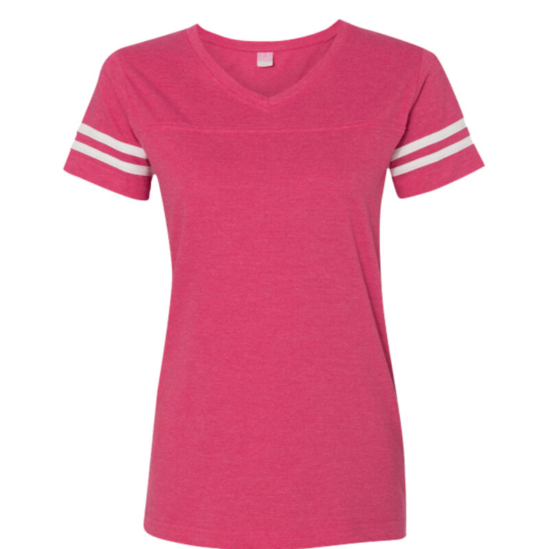 Women's Football V-Neck Fine Jersey Tee Thumbnail