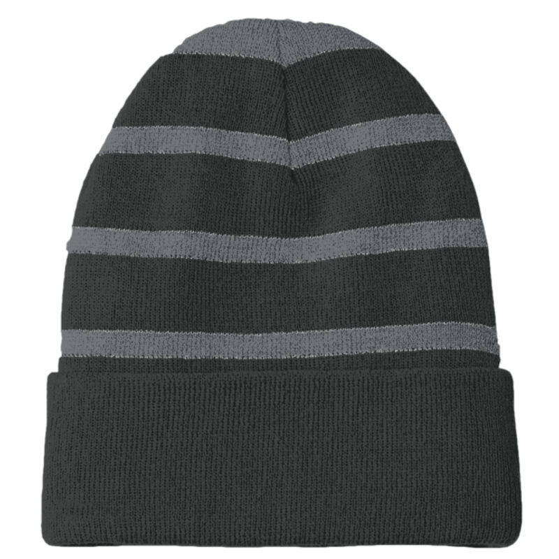 Striped Beanie with Solid Band Thumbnail