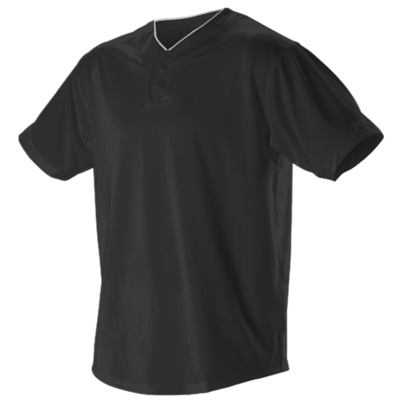 Youth Two Button Mesh Baseball Jersey with Piping Thumbnail