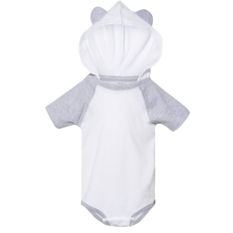 Infant Fine Jersey Raglan Bodysuit with Hood & Ears Thumbnail