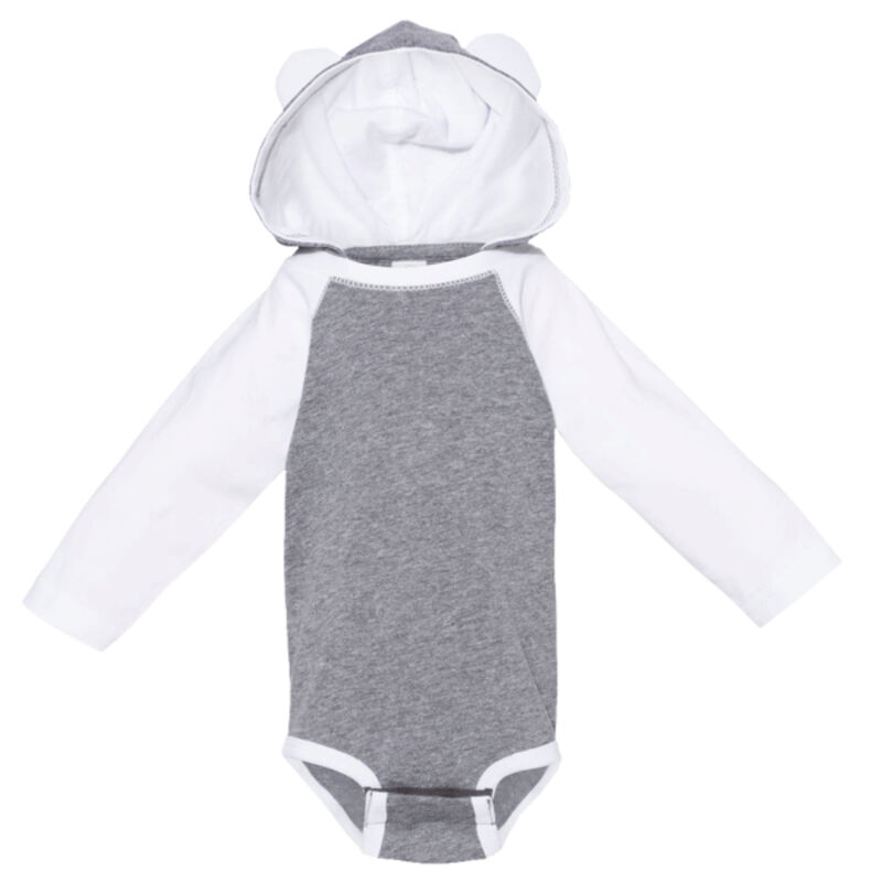 Infant Fine Jersey Character Hooded Long Sleeve Bodysuit with Ears Thumbnail