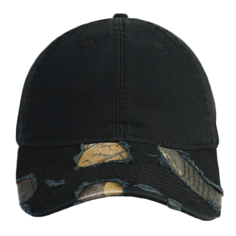 OTTO Camouflage Garment Washed Distressed Superior Cotton Twill Six Panel Low Profile Baseball Cap Thumbnail