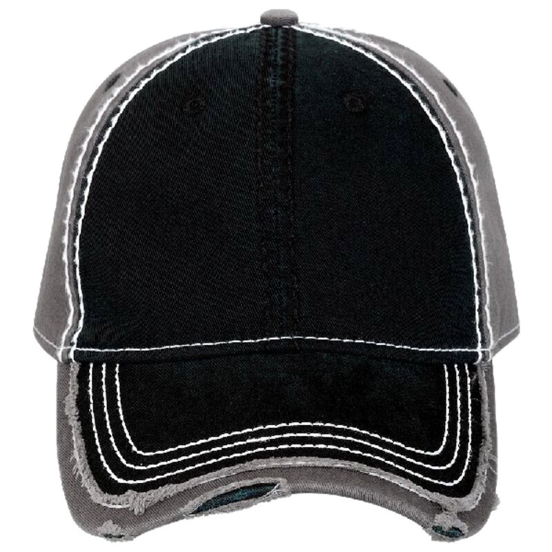 OTTO Garment Washed Cotton Twill w/ Heavy Stitching Distressed Trim Edge Visor Six Panel Low Profile Thumbnail