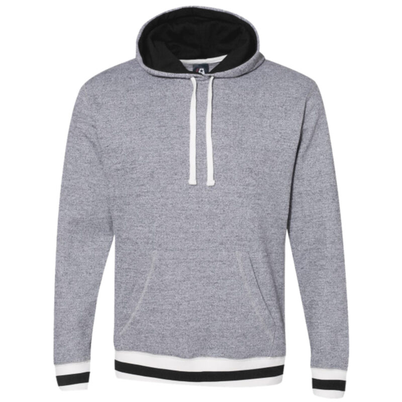 Peppered Fleece Lapover Hooded Pullover Thumbnail