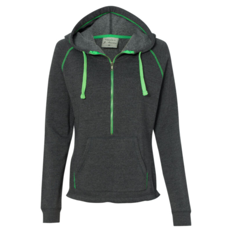 Women's Half-Zip Triblend Hooded Pullover Sweatshirt Thumbnail