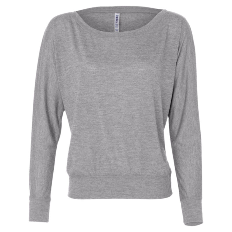 Women's Flowy Long Sleeve Off Shoulder Tee Thumbnail