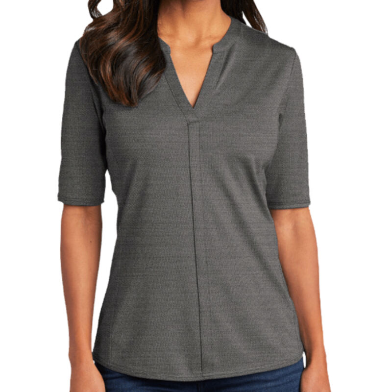 ® Ladies Stretch Heather Open Neck Top Thumbnail