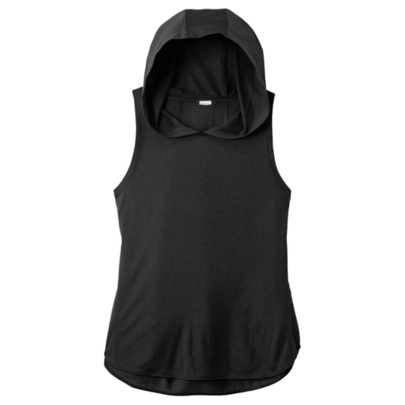 ® Ladies PosiCharge ® Tri Blend Wicking Draft Hoodie Tank Thumbnail