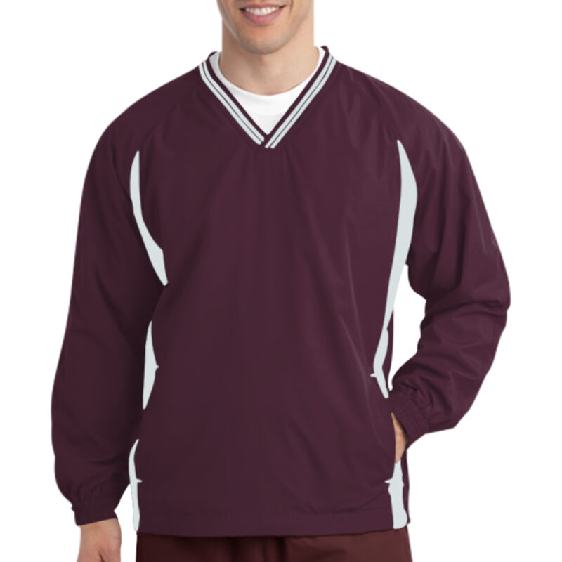 Tipped V Neck Raglan Wind Shirt Thumbnail